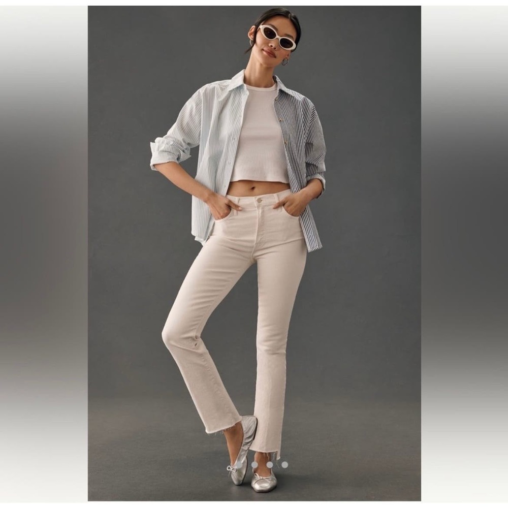 Mother the insider crop step fray jeans/ so far gone/28